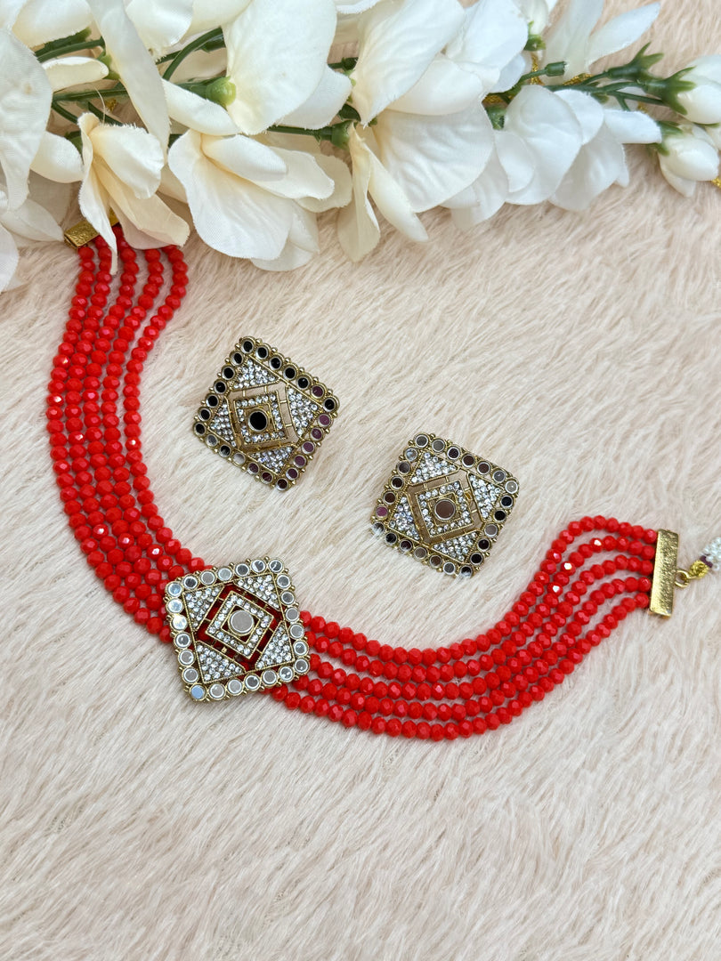 Aaina Simply Mirror Indian Choker Set