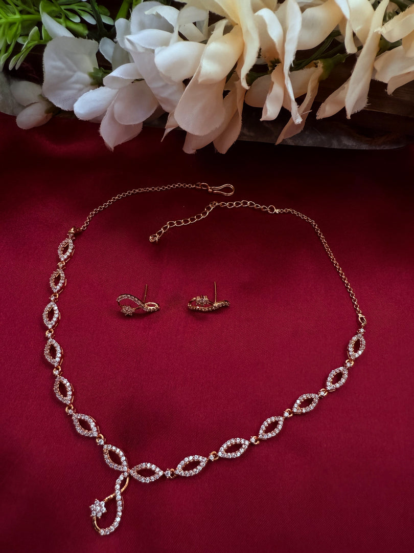 Tinu American Diamond RoseGold Set