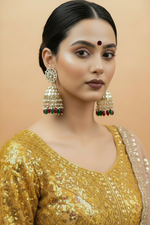 Load image into Gallery viewer, अनामिका इंडियन वियर कुंदन झुमका ऑनलाइन