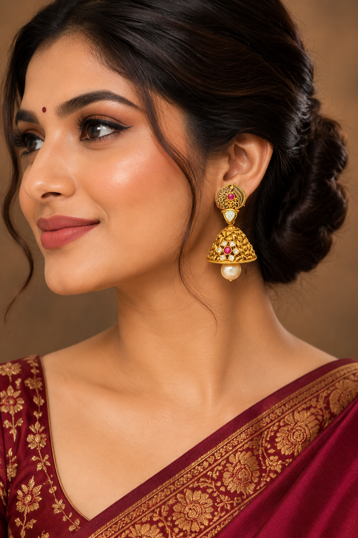Gold plated jhumki