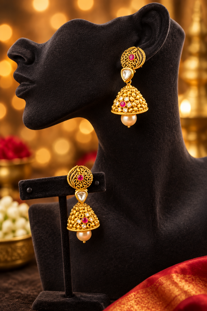 Gold plated jhumki