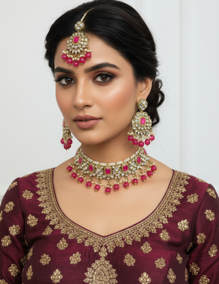 Diva Kundan jewellery Choker Set