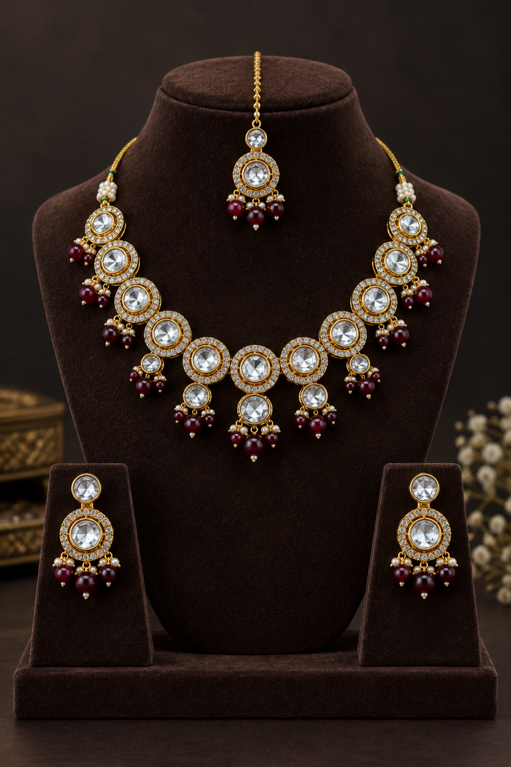 Crystal Kundan Suhani Necklace Set