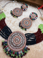 Load image into Gallery viewer, Gaurika American Diamond  layered Pearls Choker Set
