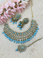 Load image into Gallery viewer, Insha Pearl Drop Polki Choker Set
