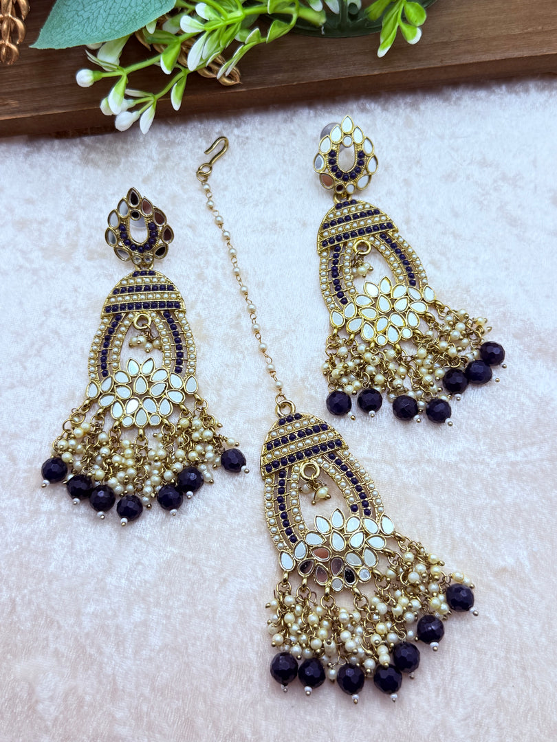 साइमन मिरर टिक्का सेट इंडियन ज्वैलरी