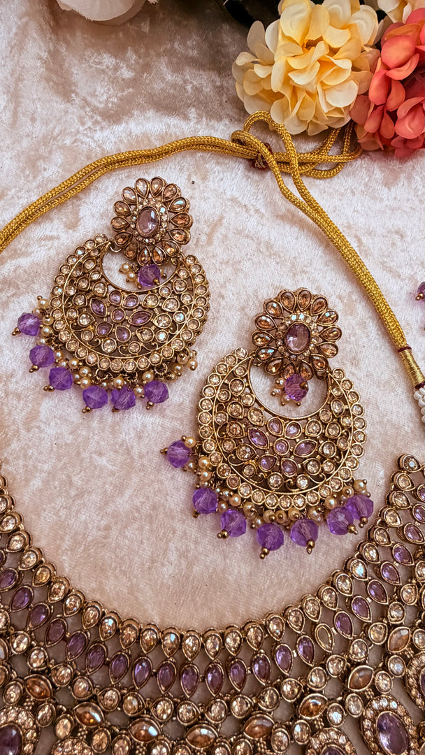Meher lavender Necklace set