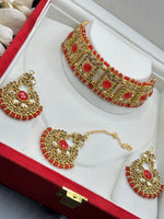 Load image into Gallery viewer, Bling Choker Set comes with Tikka Earring Set
