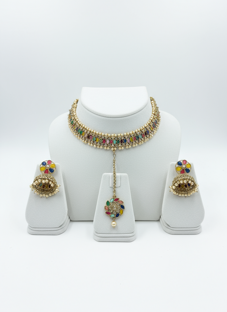 Manvi Multicolor Polki set
