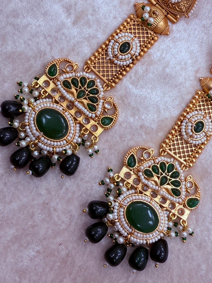 High Quality brass Antique Gold plated Kashmiri Earring