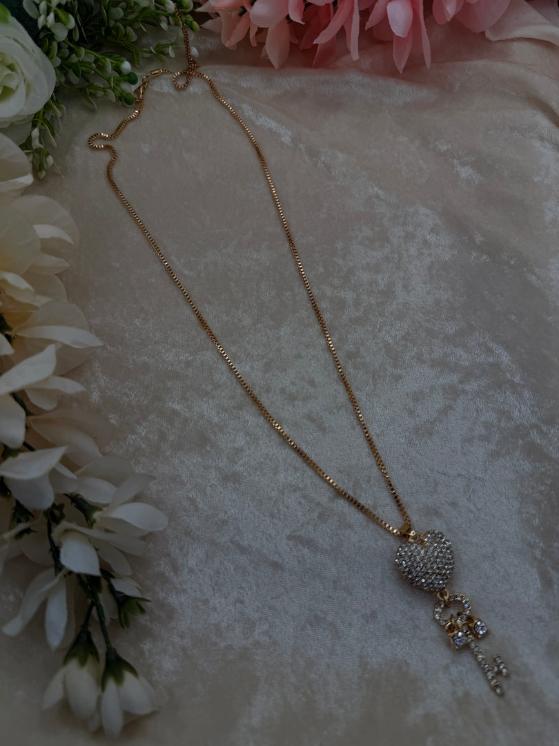 Heart Golden Long Necklace