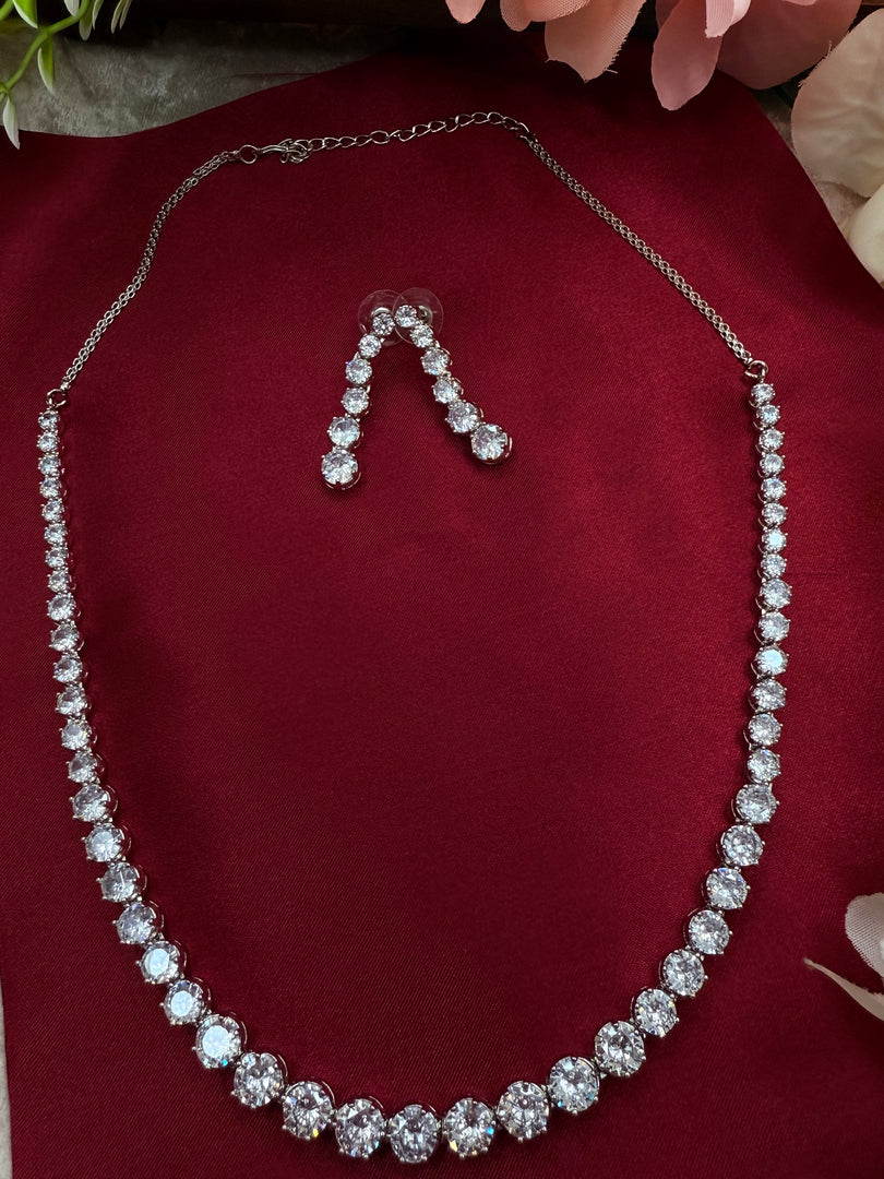 Sparkling Cubic Zirconium necklace set