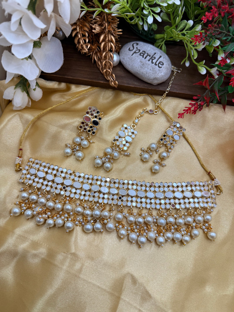 Shamiksha Mirror Choker Set