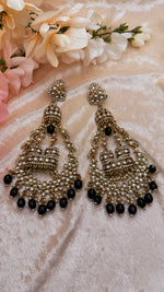Load image into Gallery viewer, Jhummar Long Kundan Chandbali Earrings