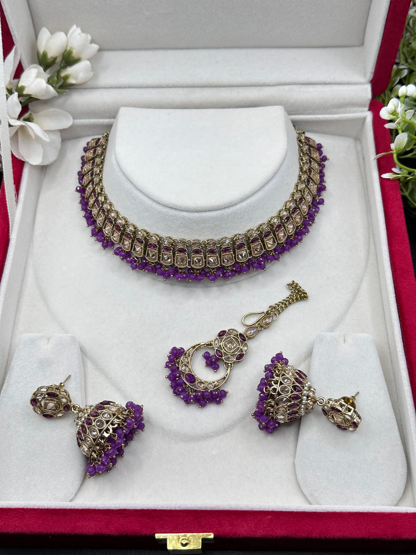 Adhuna Polki Choker Set