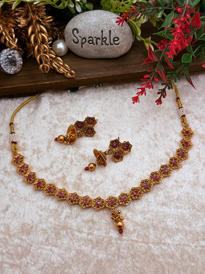 Masiya matte Gold Plated Choker set