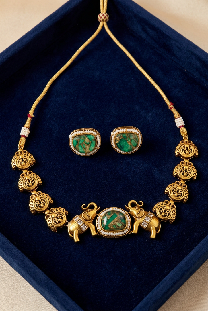 Elephant High Quality gold plated Choker set