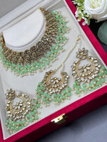 Load image into Gallery viewer, Meera Crystal Kundan Pearl Drop Choker Set
