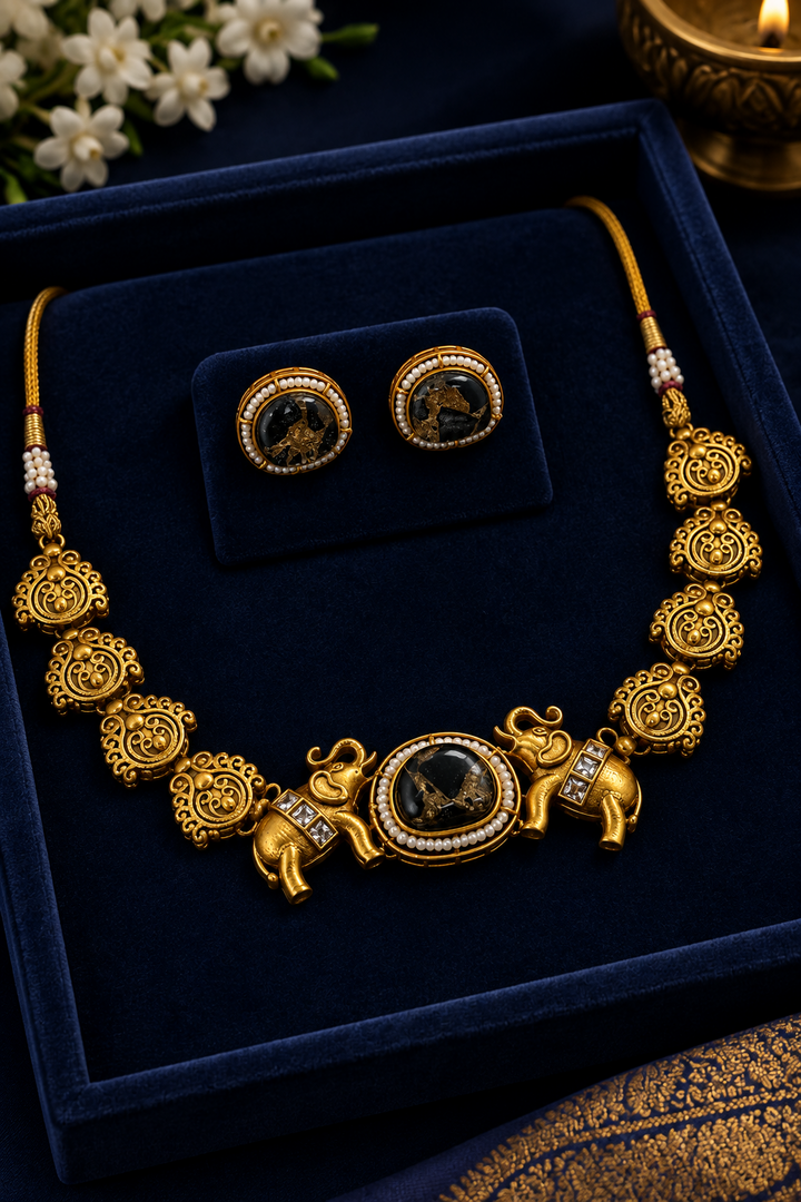Elephant High Quality gold plated Choker set
