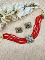 Load image into Gallery viewer, Aaina Simply Mirror Indian Choker Set
