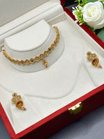 Load image into Gallery viewer, Masiya matte Gold Plated Choker set
