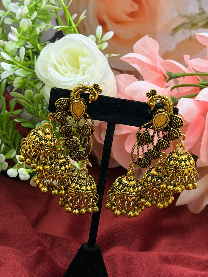 Oxidized Dangly Earrings