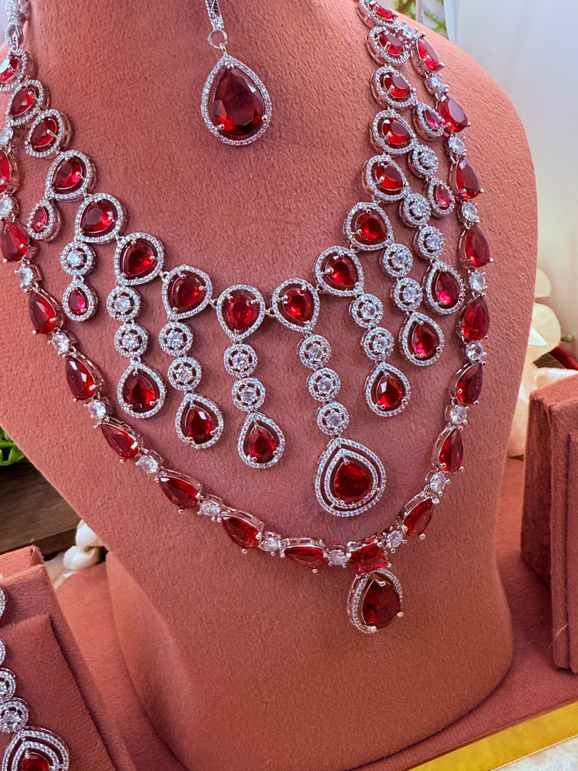 Shuvangi Ruby Silver AD Set