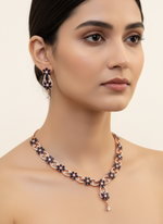 Load image into Gallery viewer, नेवी ब्लू अमेरिकी हीरे का हार
