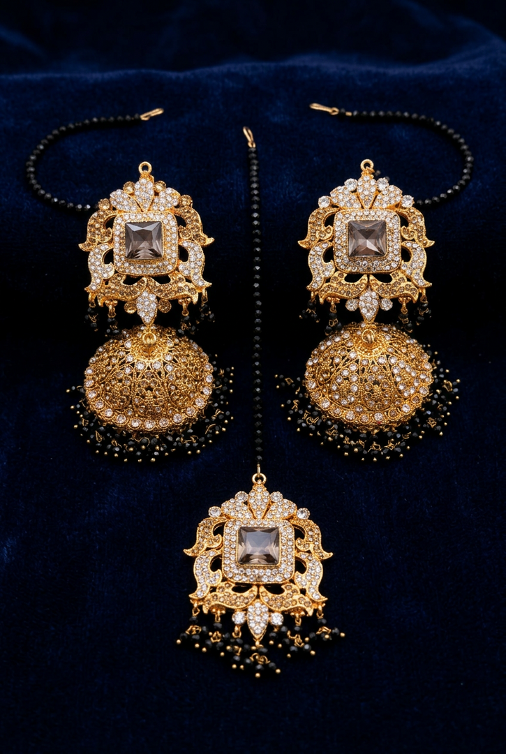 Pakistani jhumka tikka set