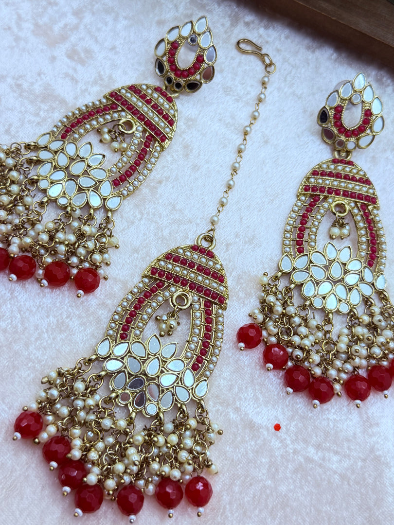 साइमन मिरर टिक्का सेट इंडियन ज्वैलरी