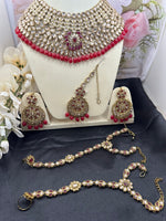 Load image into Gallery viewer, Jannat Hot Pink Gold Bridal Set
