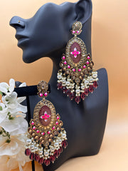 Lotus Meenakari Big Earring