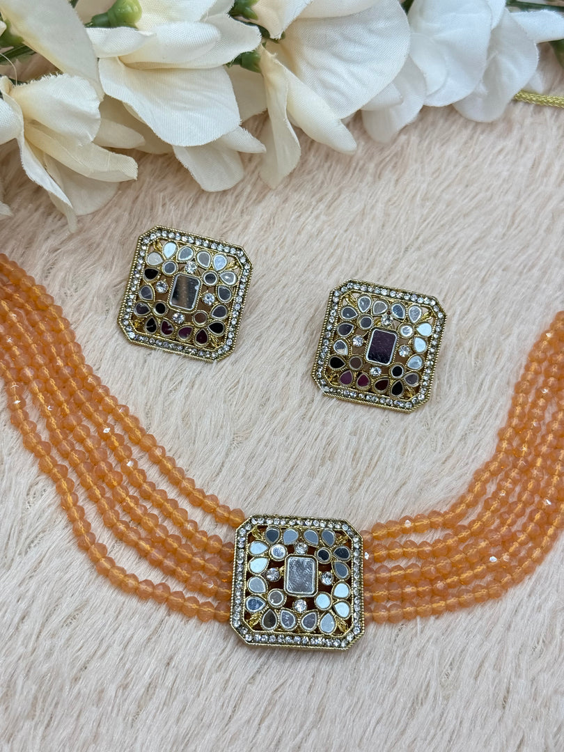 Aaina Simply Mirror Indian Choker Set