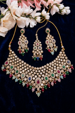 Load image into Gallery viewer, Multicolor Antique Gold crystal beads Necklace set