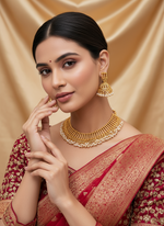 Load image into Gallery viewer, Gajara Antique Gold Choker Set
