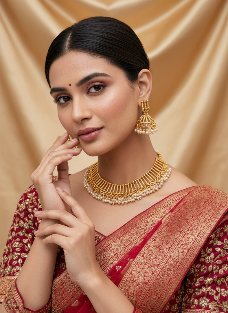 Gajara Antique Gold Choker Set