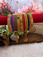 Load image into Gallery viewer, Multi Color Bangles with Bells
