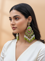 Load image into Gallery viewer, Lotus Meenakari Big Earring
