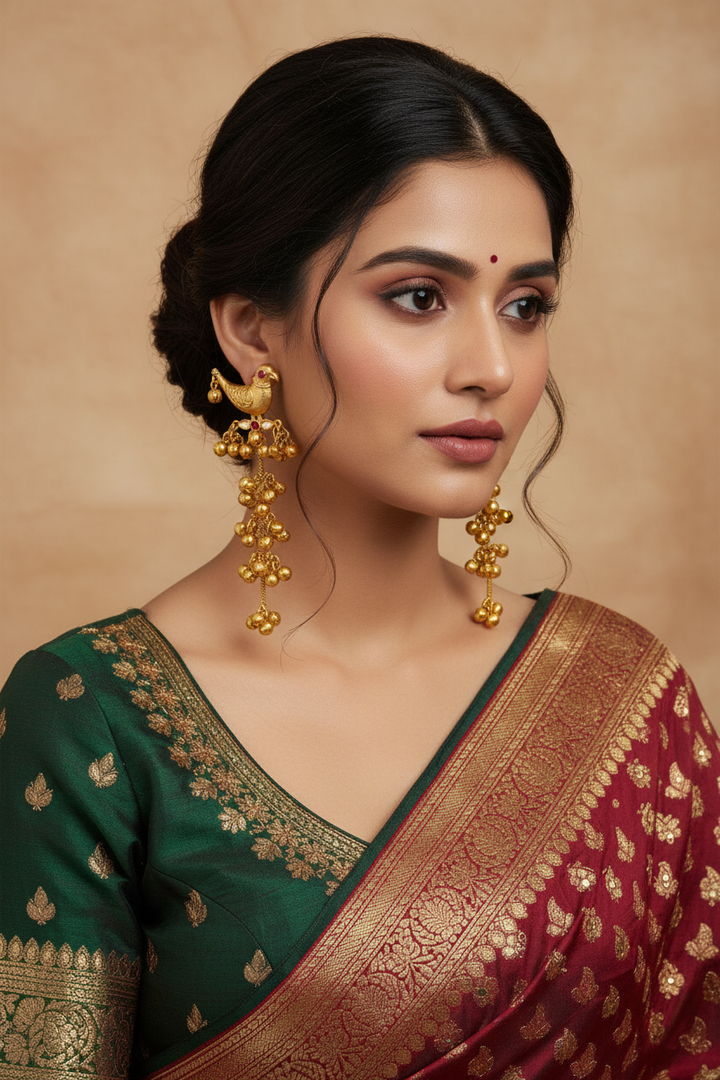 Kashmiri Bird Ghungru Earrings