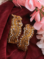 Golden polki Openable Kada (PAIR)