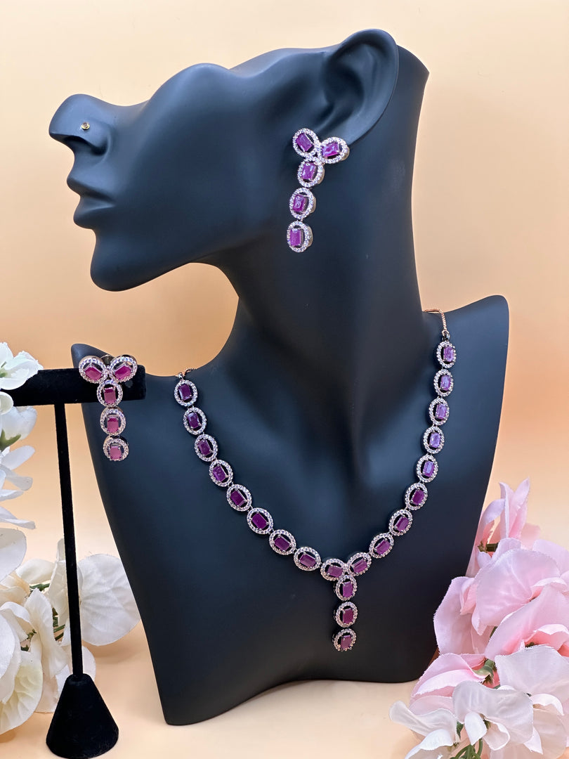 Ad Asiana Necklace set In Rose Gold