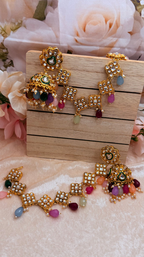 Kundan bahubali earrings