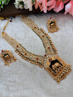 Load image into Gallery viewer, BRILLIANT RAJWADI ELEPHANT ANTIQUE GOLD PLATED NECKLACE (Mala)
