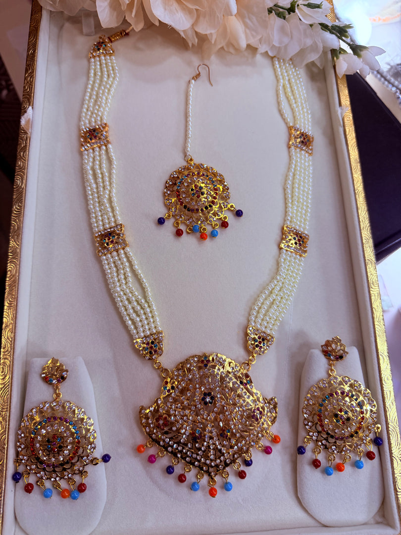 Jadau Collections Pearl Multicolor Mala Set