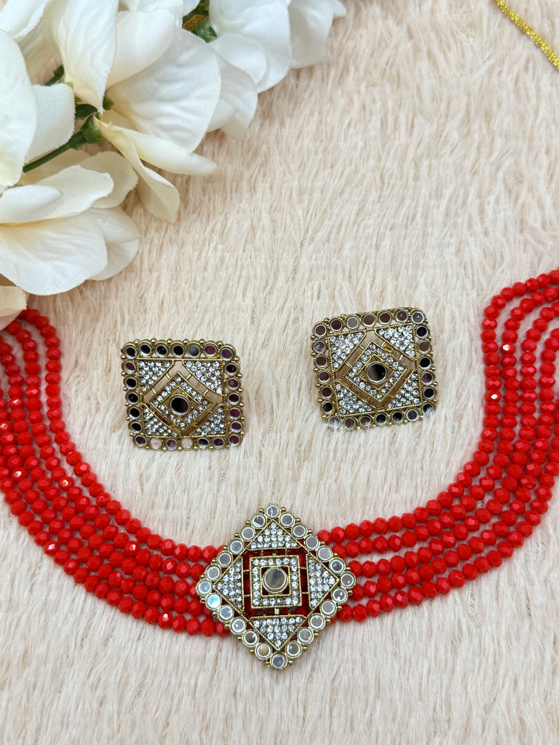 Aaina Simply Mirror Indian Choker Set