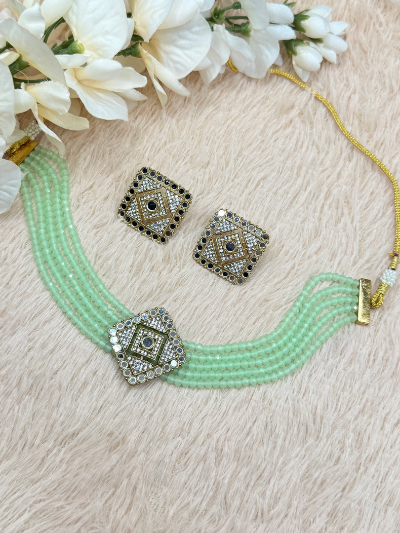 Aaina Simply Mirror Indian Choker Set