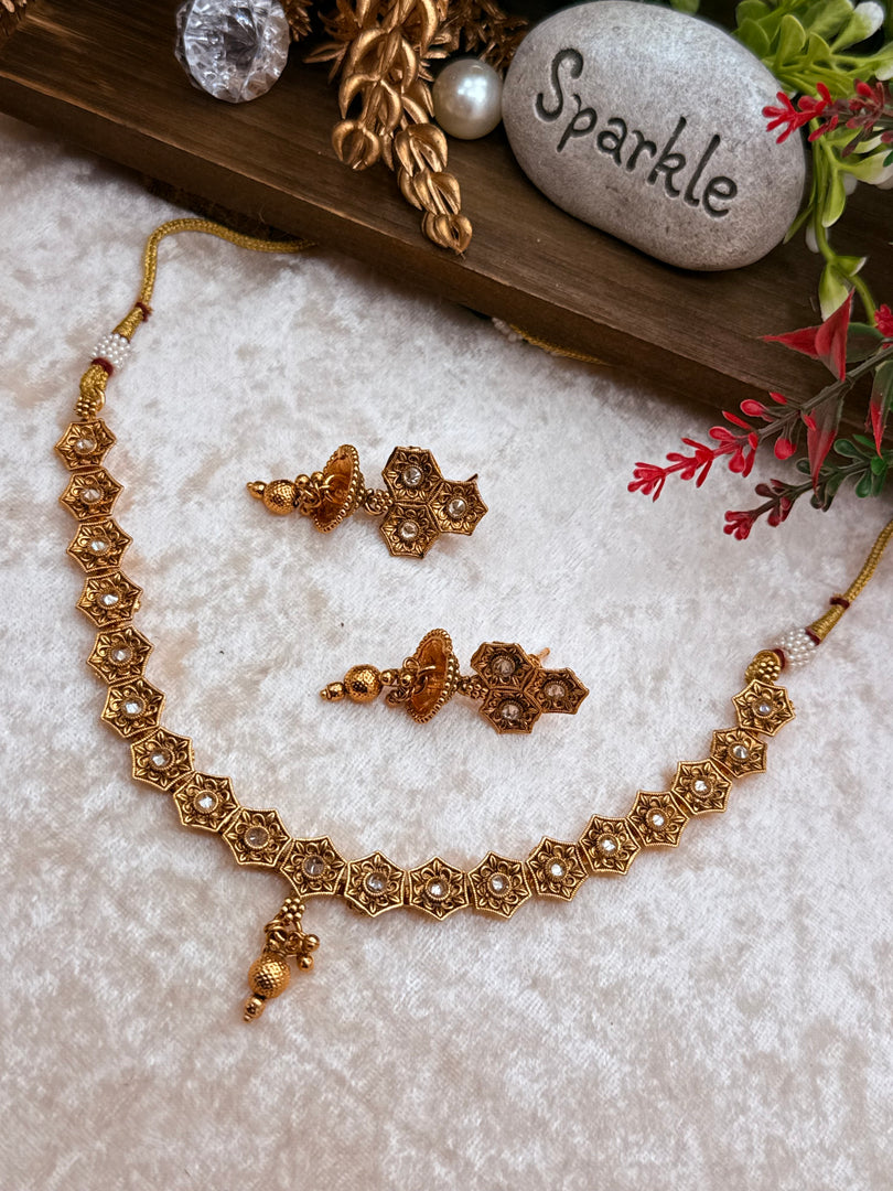 Masiya matte Gold Plated Choker set