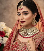 Load image into Gallery viewer, जन्नत हॉट पिंक गोल्ड ब्राइडल सेट