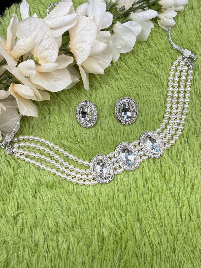 Multilayer Pearl Indian Choker Set