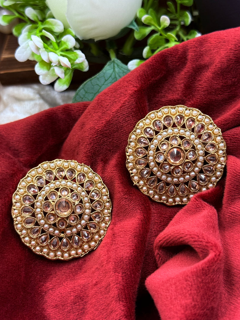 Polki golden Oversized Studs